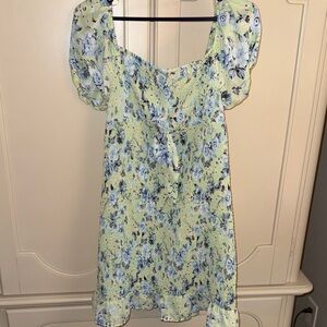 Floral Puff Sleeve Smocked Dress